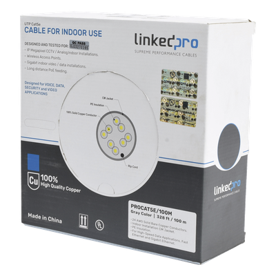 Cable UTP Cat5e / 4 Pares / 100% Cobre Calibre 24 / 100 MHz / 100 m (3