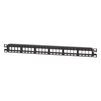 Panel de Parcheo Modular / 24 Puertos / 1UR / 19" / Acero Inoxidable /
