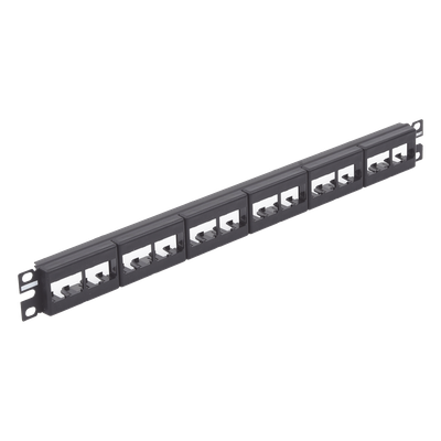 Panel de Parcheo Modular / Plano / Sin Blindaje / 24 Puertos / 1UR / 1