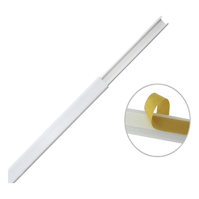 Canaleta de PVC / 12 x 8 mm / Una Vía / 6 Pies (1.83 m) / Cinta Adhes