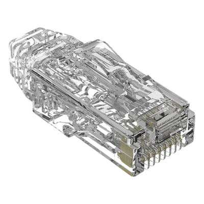 Plug RJ45 / Cat6A / 28 AWG / 50µ Oro / 2500 Ciclos / 3.5-4.8 mm / UL9