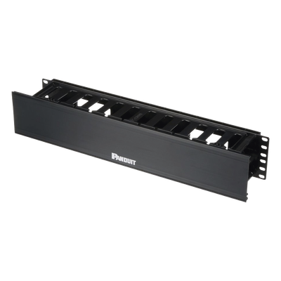 Organizador de Cables Horizontal / 2UR / 19in / Frontal con Tapa Exten