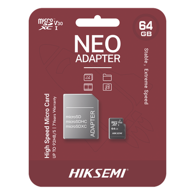 Memoria microSD con Adaptador / 64 GB / Clase 10 / Lectura 92 MB/s / E