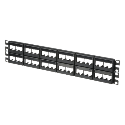 Panel de Parcheo Modular / 48 Puertos / 2 UR / Plano / Sin Blindaje /