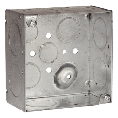 Caja Cuadrada Galvanizada / 4 x 4 in / Profundidad 2.125 in (5.4 cm) /