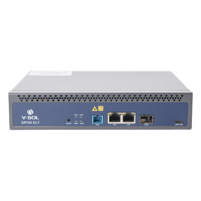 OLT GPON / 1 Puerto PON SC/UPC / 128 ONUs / 3 Puertos Uplink / 20 km (